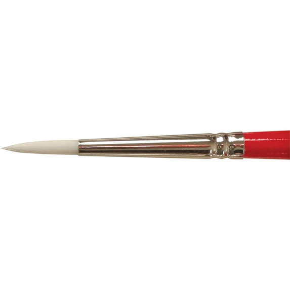 United White Taklon Brush Short Handle Round Size 4