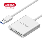 Unitek USB SD Card Reader, USB 3.0 Memory Card Reader Writer Compact Flash Card Adapter for CF/SD/TF Micro SD/Micro SDHC/MD/MMC/SDHC/SDXC UHS-I Card for Windows, Mac – Aluminum