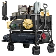 Double Decker Wagon 600lb Capacity & 400L Collapsible Sports Wagon with Big Wheels 54 for Camping Fishing & Outdoor Use