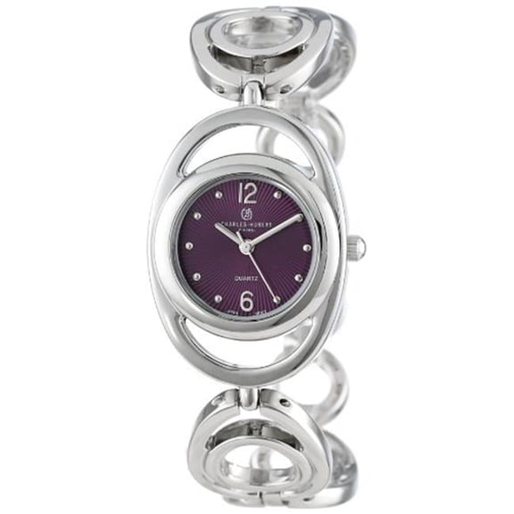 Unitron Enterprise Chrome Finish Purple Sunray Dial Quartz Watch - Purple