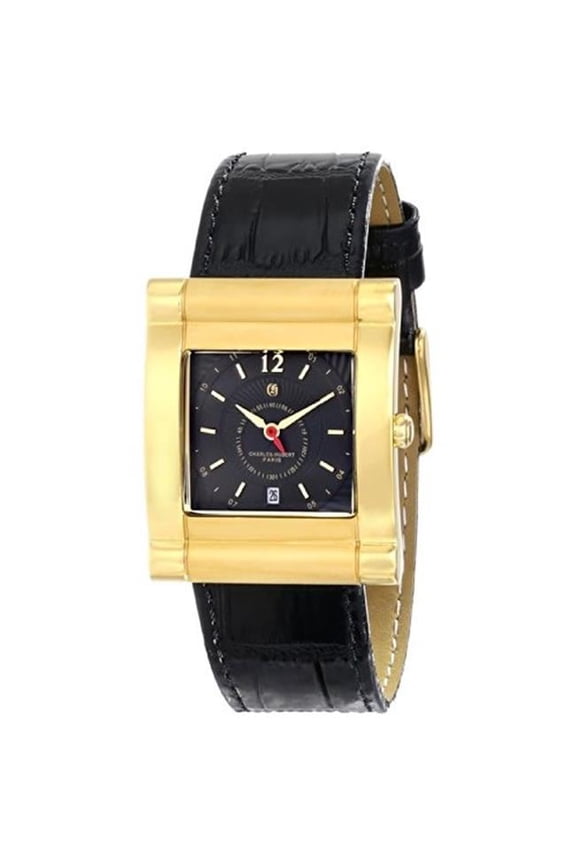Enterprise Ladies IP-Plated Stainless Leather Band Watch - Black - 29 x 35 mm