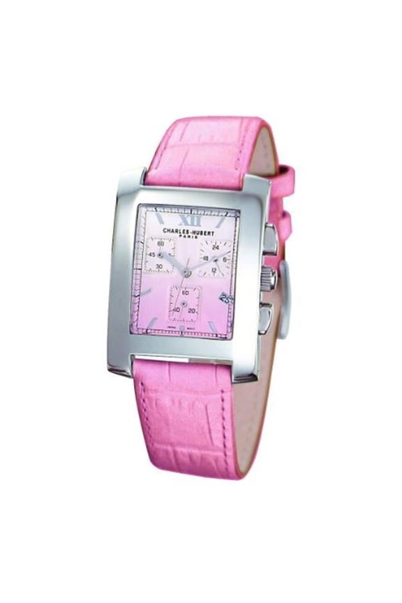 Enterprise  Ladies Pink Leather Dial Chronograph Watch - Pink - 30 x 34 mm