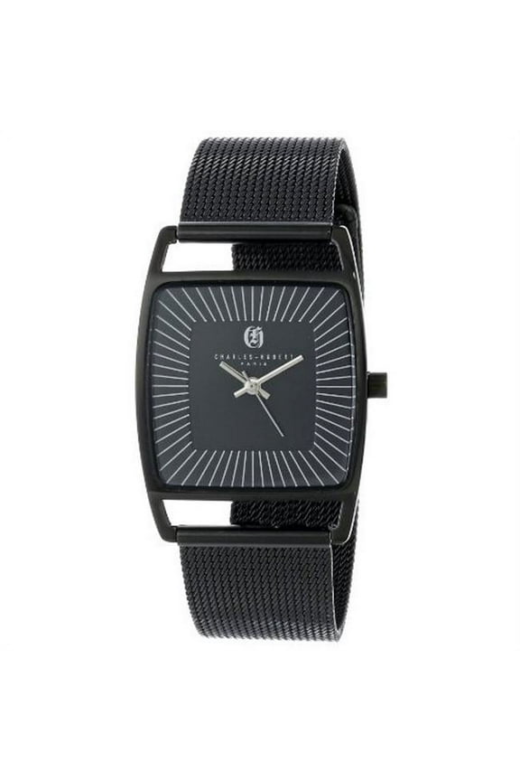 Womens Black IP-plated Stainless Steel Milanese Band Watch - Black
