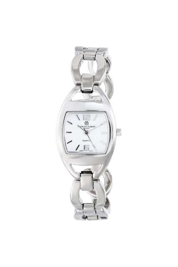 Unitron Enterprise Womens Chrome Finish White Dial Quartz Watch - White - 24