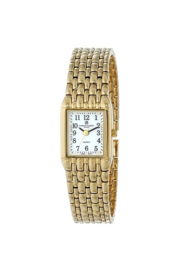 Unitron Enterprise  Womens Gold-finish White Dial Quartz Watch - White