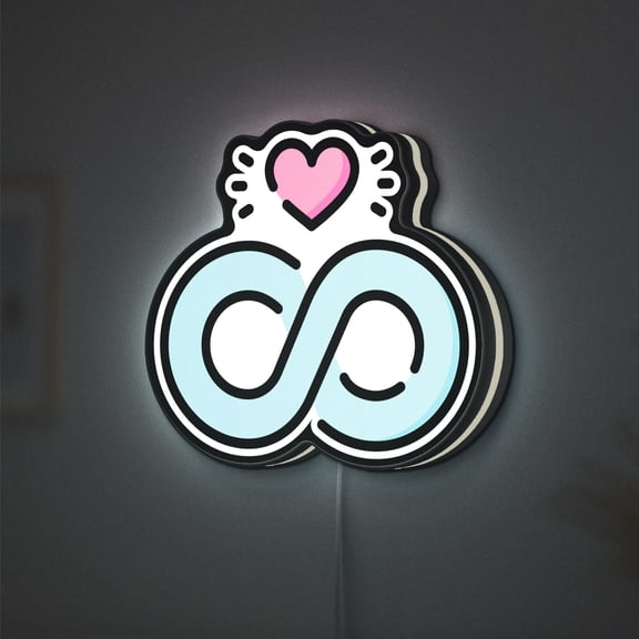Unity 3D Novelty Light Box, Elegant Symbolic Decor for Weddings, Celebrations, and Couple Spaces (Height 8 inch, 20cm)