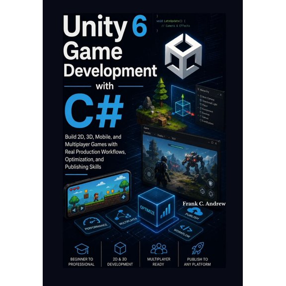 Unity 6 Game Development with C#: Build 2D, 3D, Mobile, and Multiplayer Games with Real Production Workflows, Optimizati, (Paperback)