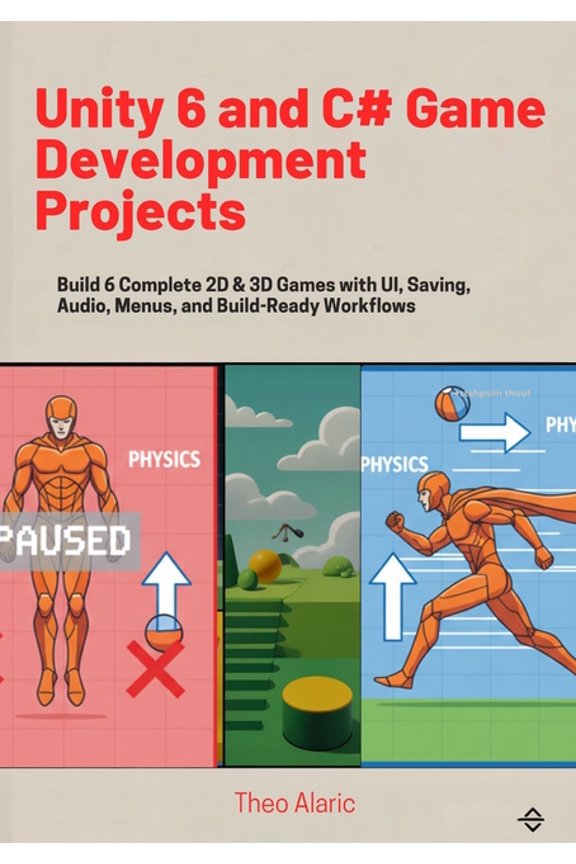 Unity 6 and C# Game Development Unity 6 and C# Game Development Projects: Build 6 Complete 2D & 3D Games with UI, Saving, Audio, Menus, and Build-Ready , Book 2, (Paperback)