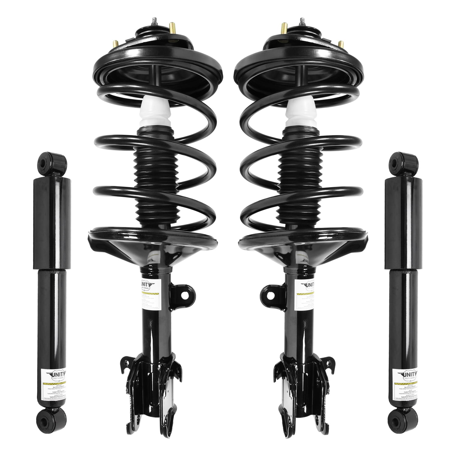 Unity Automotive Front & Rear Complete Strut Assembly Shock Kit Fits 1999-2004 Honda Odyessy , 4-11661-250020-001