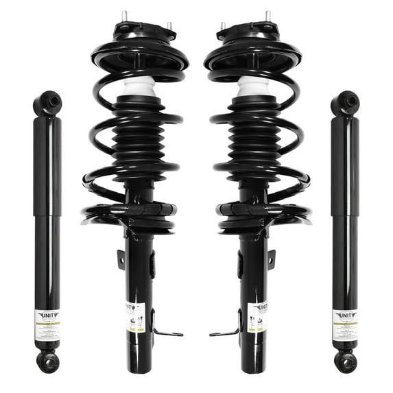 Unity Automotive Front & Rear Complete Strut Assembly Shock Kit Fits 2000-2005 Ford Focus, 4-11061-252020-001