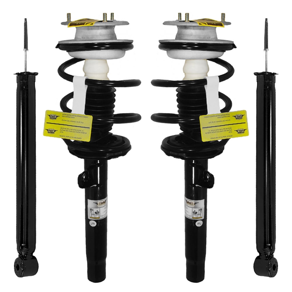 Unity Automotive Front & Rear Complete Strut Assembly Shock Kit Fits 2001-2005 BMW 320I, 4-11371-259010-001