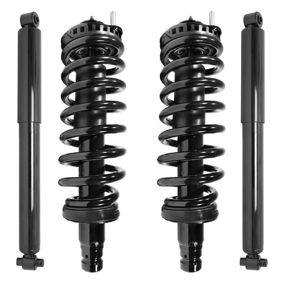 Unity Automotive Front & Rear Complete Strut Assembly Shock Kit Fits 2002-2009 Chevrolet Trailblazer, 4-11180-251120-001