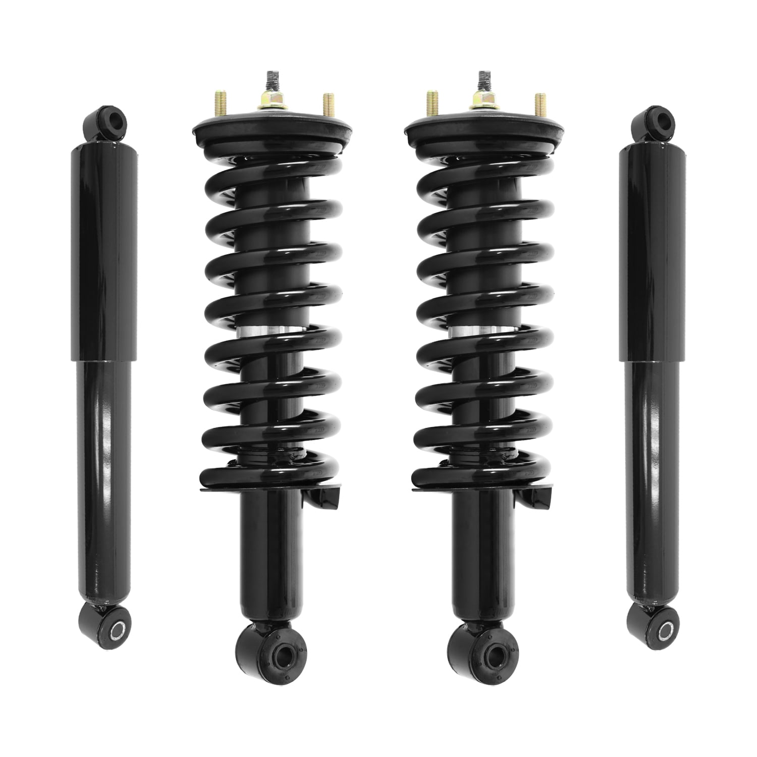 Unity Automotive Front & Rear Complete Strut Assembly Shock Kit Fits 2005 Nissan Frontier - Excludes 4 Cylinder Models, 4-11296-255250-001