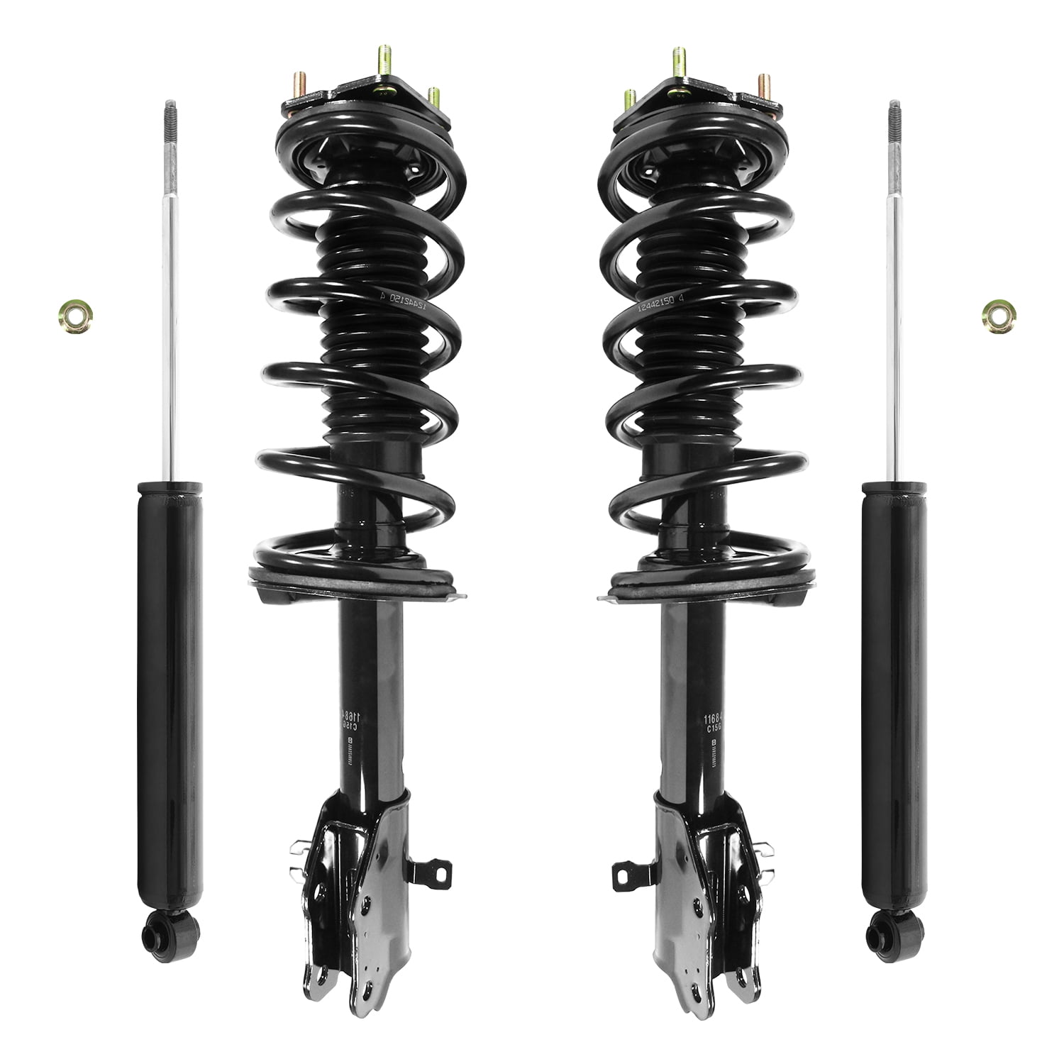 Unity Automotive Front & Rear Complete Strut Assembly Shock Kit Fits ...