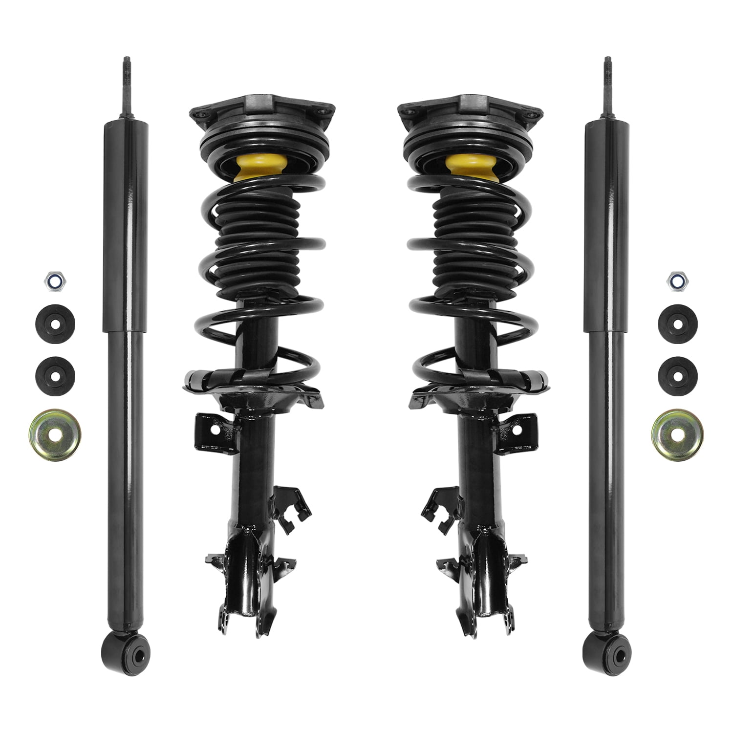 Unity Automotive Front & Rear Complete Strut Assembly Shock Kit Fits 2009-2014 Nissan Cube, 4-11353-255070-001