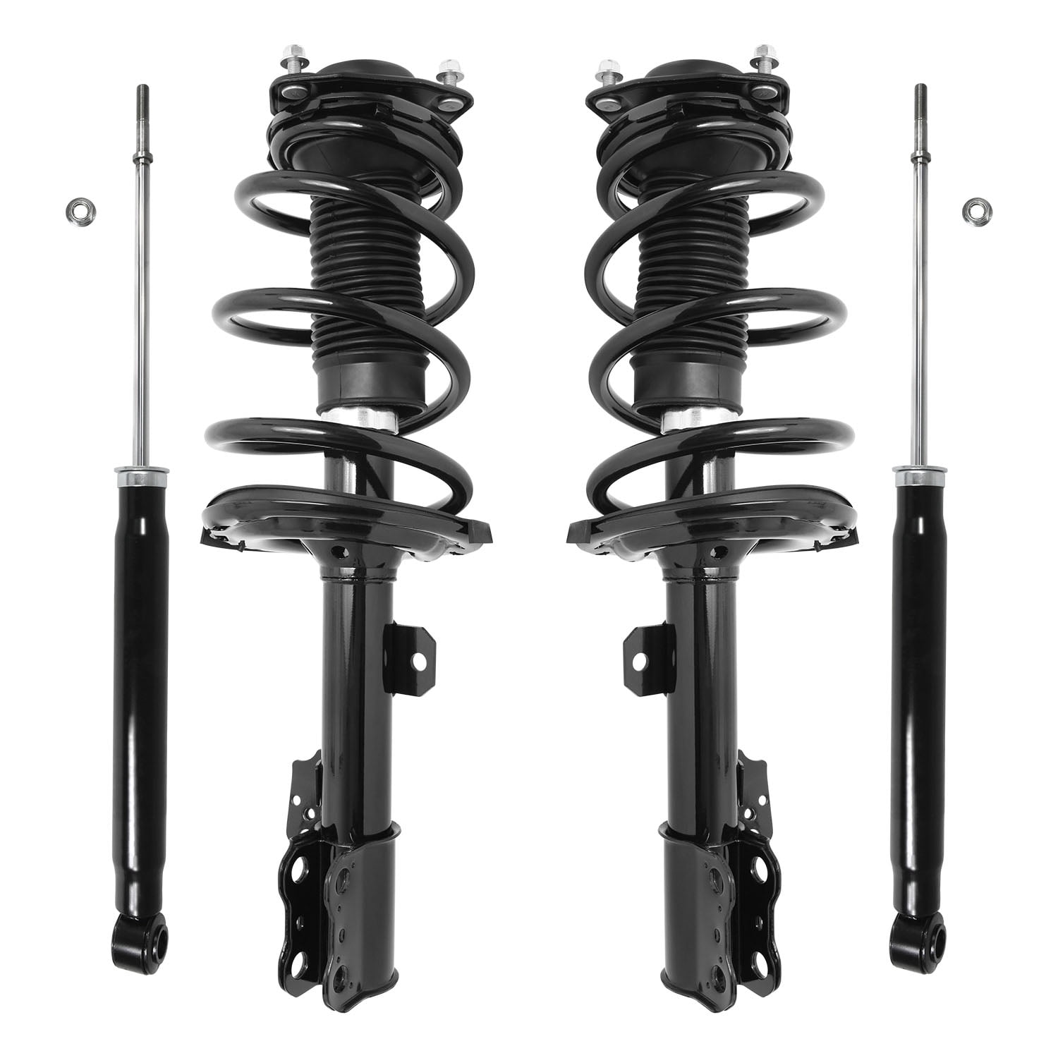 Unity Automotive Front & Rear Complete Strut Assembly Shock Kit Fits 2011-2014 Toyota Sienna FWD, 4-11385-254040-001