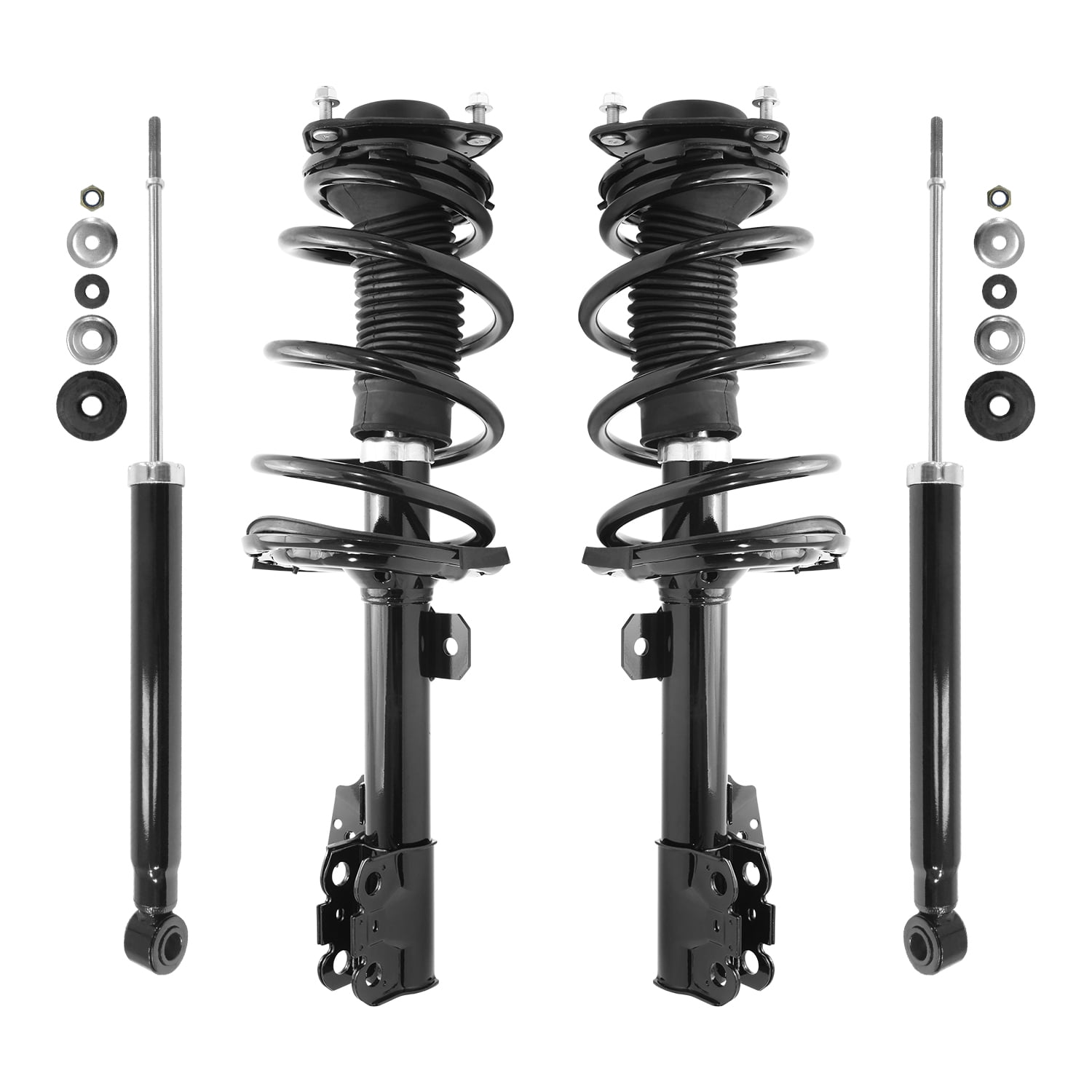 Unity Automotive Front & Rear Complete Strut Assembly Shock Kit Fits 2011-2019 Toyota Sienna AWD, 4-11387-254050-001