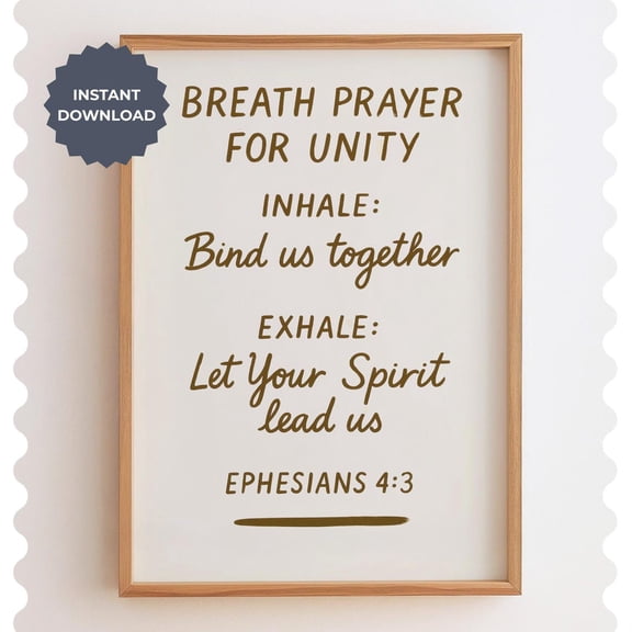 Unity Breath Prayer Christian Home Wall Art Unframed Paper Poster 8x10in