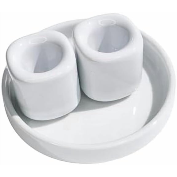 Unity Candle Holders and Vase Set, White Porcelain Candleholders for Taper Candles and Vase for Pillar Candle, Set of 3, Minimalist Round Ceramic Candle Holders, Great for Wedding Candle Set