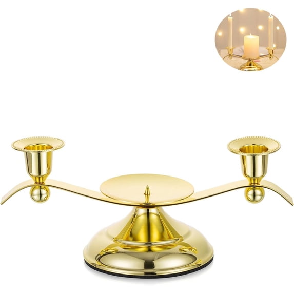 Unity Candle Holders for Weddings,3 Arm Gold Taper Pillar Unity Candlestick Holder for Formal Events Wedding Church,Wedding Day Accessories for Reception Ceremony Decorative,11''L x 4.3''W x 4''H