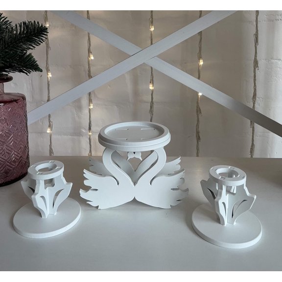 Unity Candle Set - Pillar Candle Holder - Wedding & Centerpiece