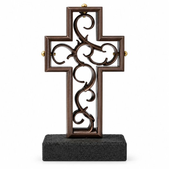 Unity Cross Metallic Copper Multi Piece Sculpture Wedding Ceremony Alternative with Script and 200 Guest Cards
