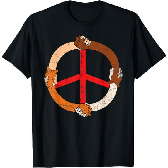 Unity Equality Peace Sign Holding Hands World Peace T-Shirt