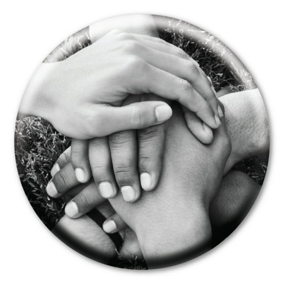 Unity Hands Circle Button with Magnetic Back