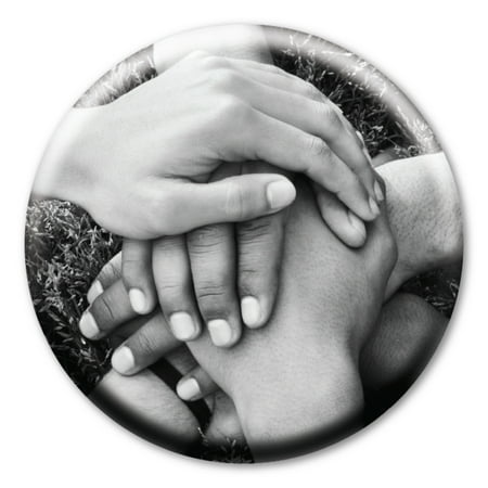Unity Hands Circle Button with Magnetic Badge Back