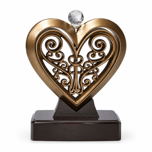 Unity Heart Wedding Sculpture, Multi-Piece Assembly, Metallic Bronze Synthetic Resin, Unity Candle Alternative for Ceremonies