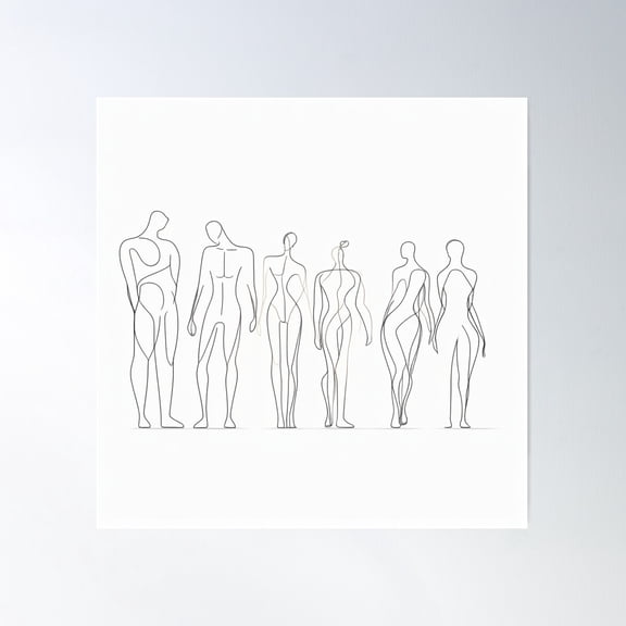 Unity In Diversity - Minimalist Abstract Poster & Sticker Poster Wall Art, Modern Wall Decor For Living Room Bedroom, 16x16 UNFRAMED