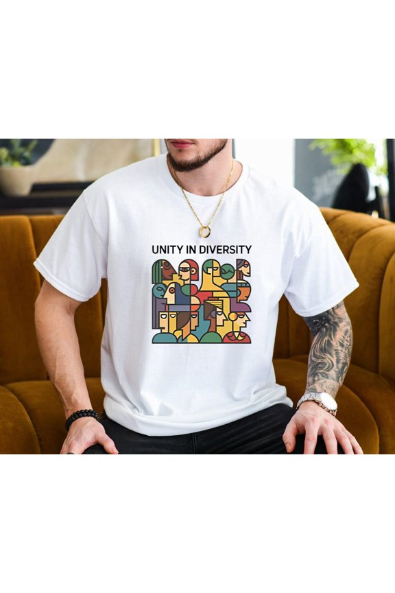 Unity In Diversity T-shirt with Positive Message and Colorful Design, for men & women, up to size 5XL