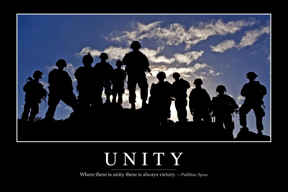Unity Inspirational Quote and Motivational Poster Canvas Art - Stocktrek Images (34 x 23)