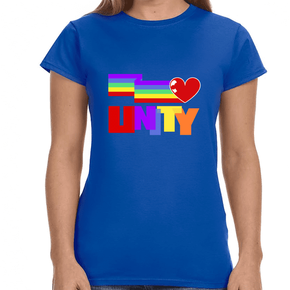 Unity LGBT Flag Gay Pride Month Transgender Rainbow Lesbian Shirts for Women