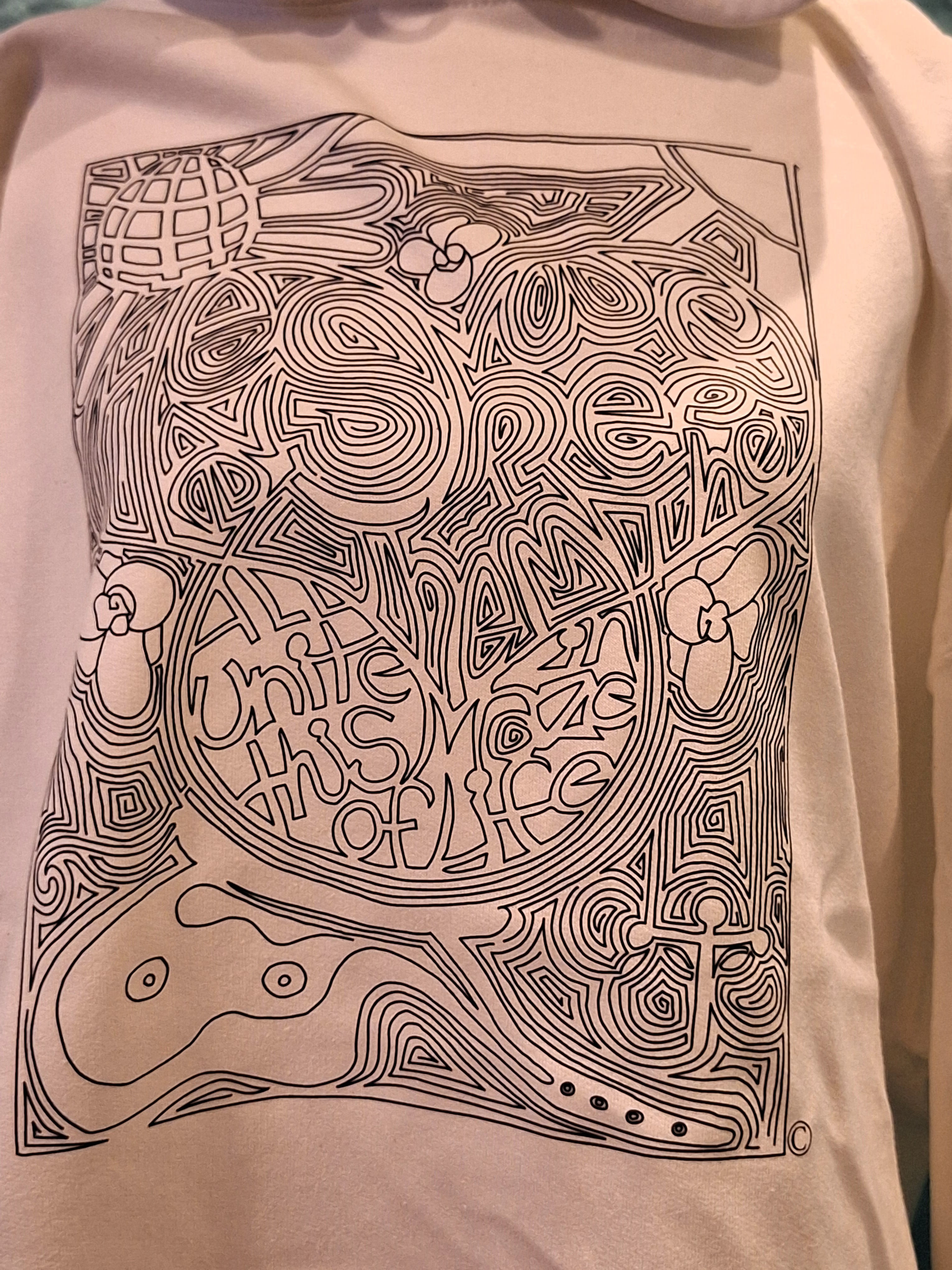 AMAZEN APPAREL Unity Maze White Hoodie XLarge