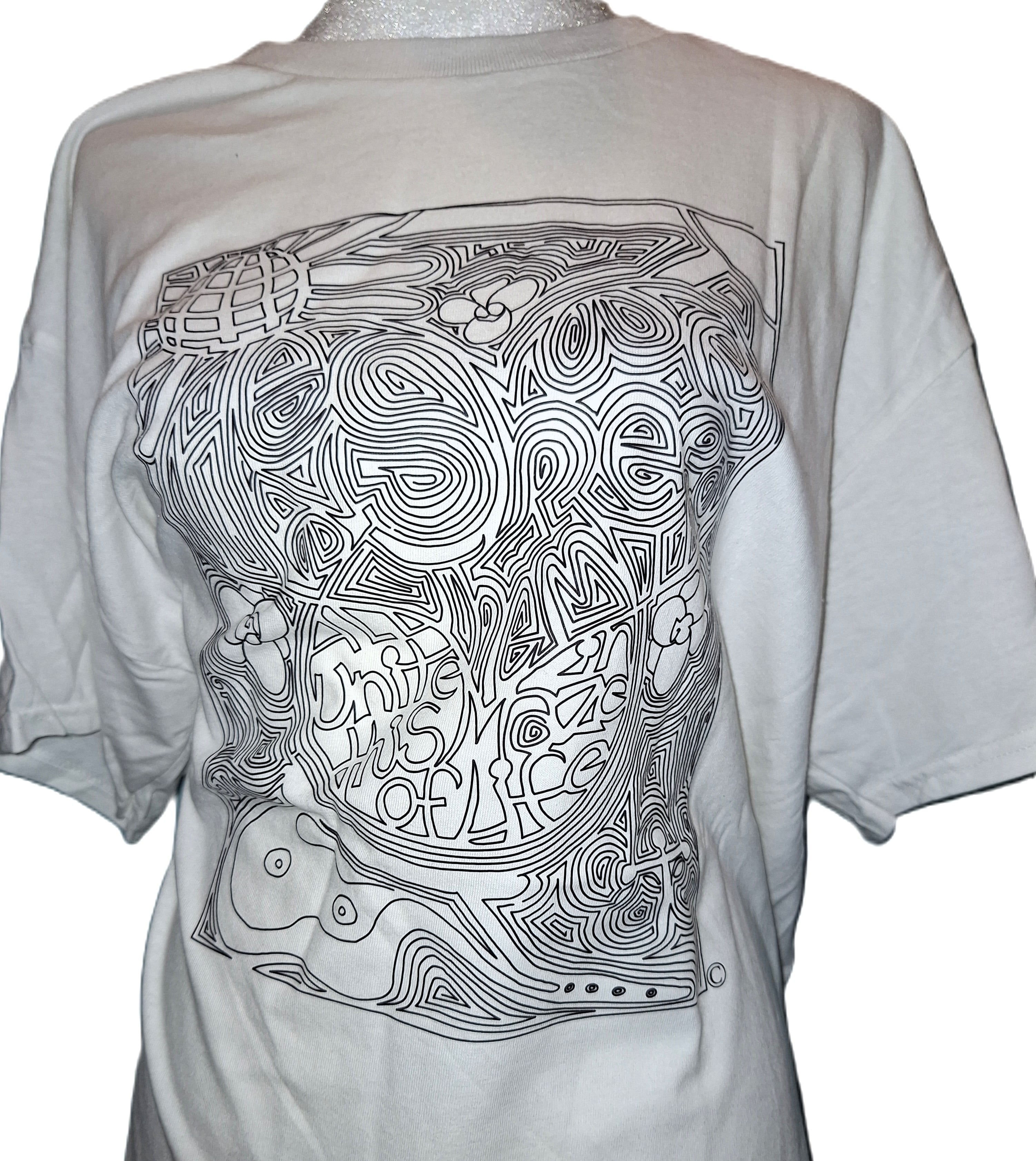 AMAZEN APPAREL Unity Maze White T-Shirt Large