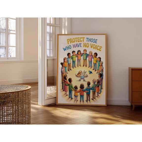 Unity Message Diverse Group Wall Art Decor Unframed Paper Print