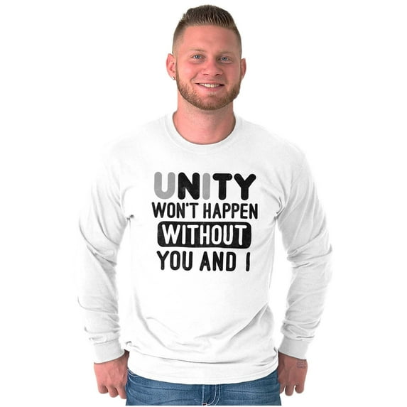 Unity Needs You and I Cute Pun Plus Size Long Sleeve Graphic Tee Shirt Brisco Brands 3X