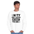 thumbnail image 1 of Unity Needs You and I Cute Pun Unisex Plus Fleece Graphic Sweatshirt Brisco Brands 3X, 1 of 5