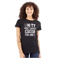 thumbnail image 1 of Unity Needs You and I Cute Pun Womens Slim Fit Graphic Tee Brisco Brands S, 1 of 5