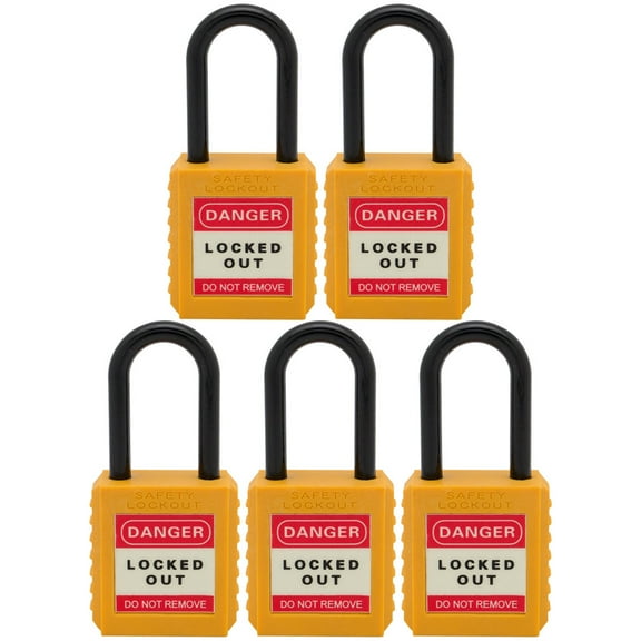 Unity Safety Lockout Tagout Padlock 1-1/2''(40mm), Keyed Alike Locks for Electrical, Machines, Pluming, Circuit Breaker Lockout Locks (5 Pack)