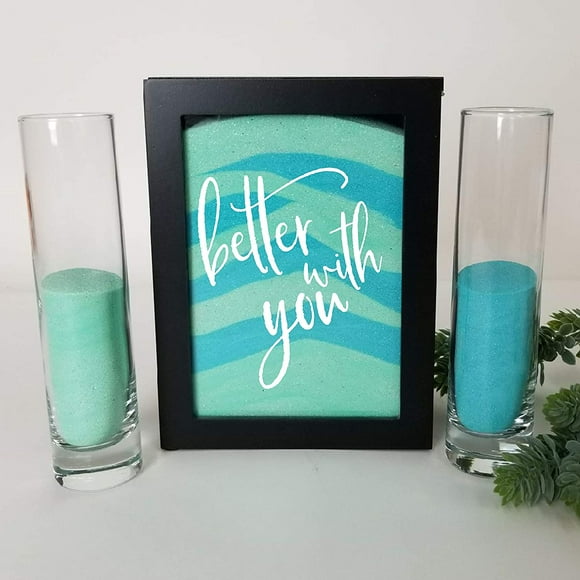 Unity Sand Ceremony Set, Black Shadow Box with White Writing, Vow Renewal, Beach Wedding Decor, Unity Candle Set, Destination Wedding