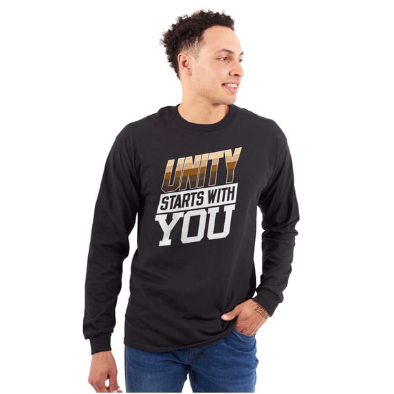 Unity Starts With You Social Justice Plus Size Long Sleeve Graphic Tee Shirt Brisco Brands 3X