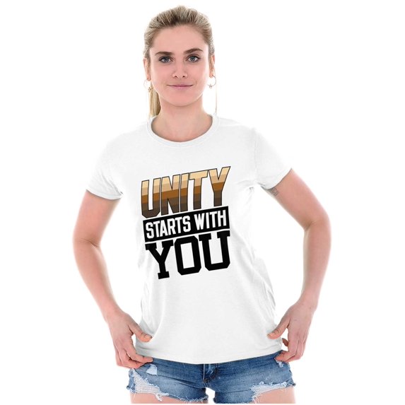 Unity Starts With You Social Justice Womens Fitted Plus Size Graphic Tee Brisco Brands 3X
