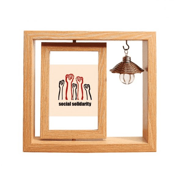 Unity Strength Solidarity Combine Wooden Rotating Picture Photo Frame 4x6