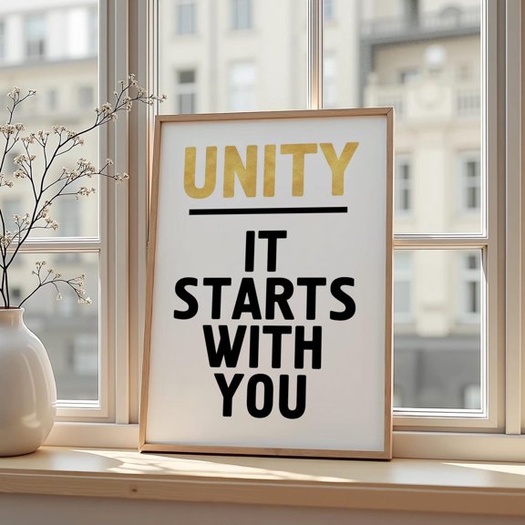 Unity Typography Poster Motivational Quote Wall Art