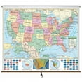 thumbnail image 1 of Univarsal 911401430001-63x54-LAM 63 x 54 in. United States Primary Classroom Wall Map - Laminated, 1 of 1