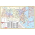 thumbnail image 1 of Univarsal 911642010001-63x42-RAB 63 x 42 in. Massachusetts State Wall Map - Rail-Black Molding, 1 of 1