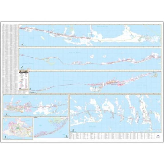 Univarsal 911840814009-74x54-LAM 74 x 54 in. Florida Keys, Florida Wall Map - Laminated