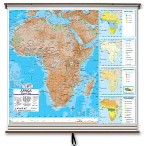 Univarsal 921101811001-63x59-BB3 63 x 59 in. 3-Map Eastern Hemisphere Advanced Physical Wall Map Set - BB3